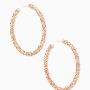 Kendra Scott - Maggie Hoop Earrings In Rose Gold Filigree